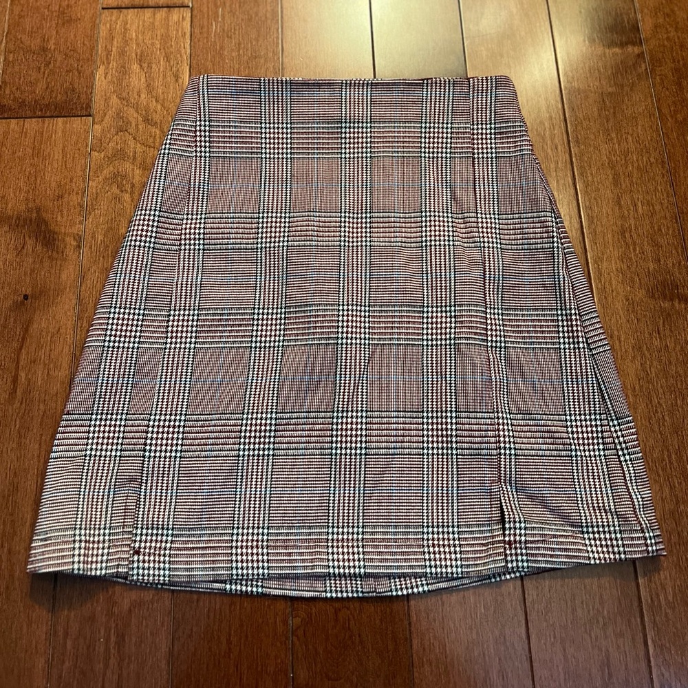 Brandy Melville John Galt Red Plaid Mini Skirt One Size Preppy Fairy Grunge